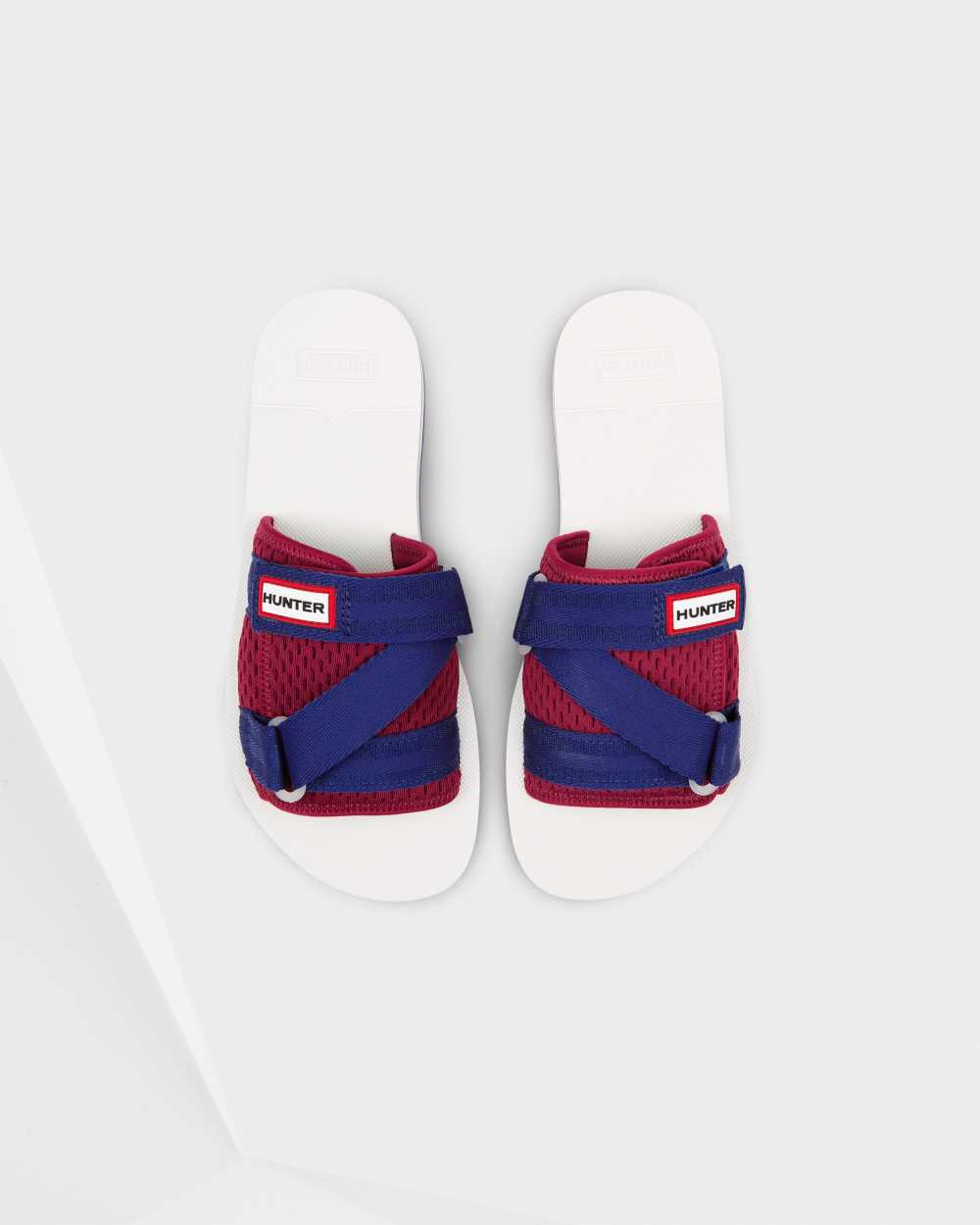 Womens Hunter Original Flatform Beach Slides Red/Blue | MWVGDX-351